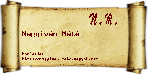 Nagyiván Máté névjegykártya