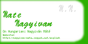 mate nagyivan business card